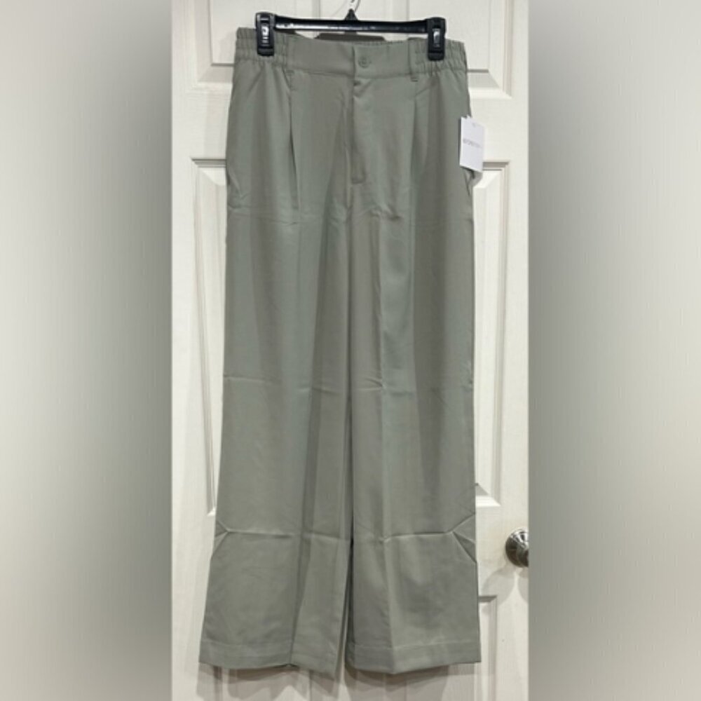 Beyond Yoga Women's XL Status Wide Leg Trouser Grey Sage Green NWT